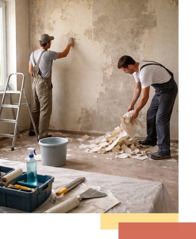 Снятие старых обоев в Геленджике быстро и качественно