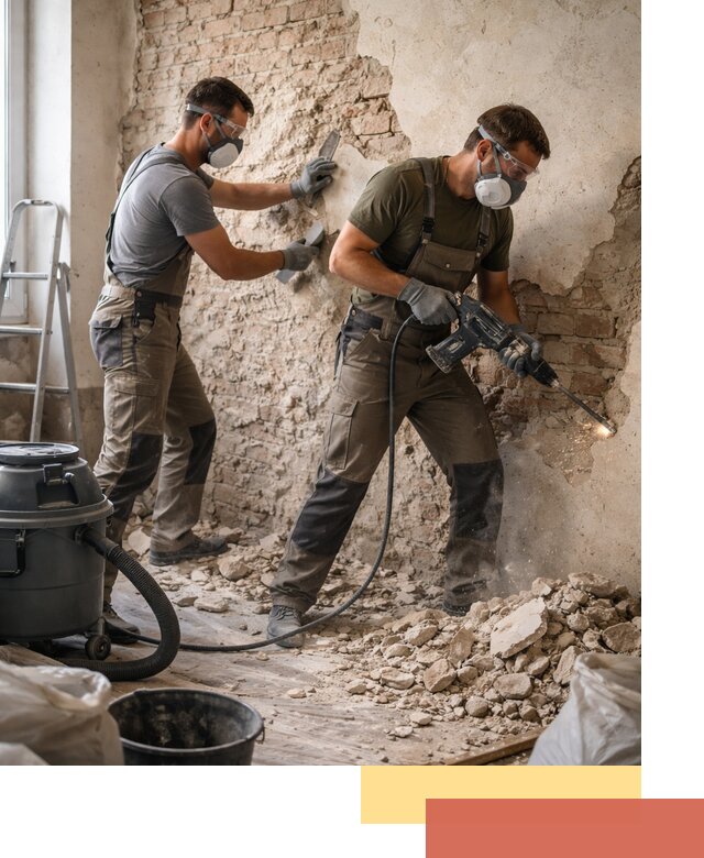 Демонтаж штукатурки со стен в Геленджике быстро и аккуратно