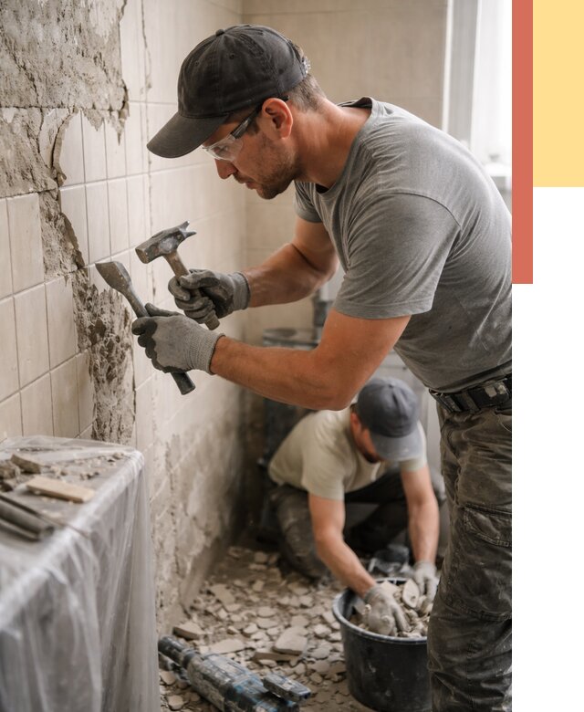 Демонтаж плитки со стен в Геленджике от 883 руб. — быстро и недорого | ОТДЕЛОЧНИК-Глн