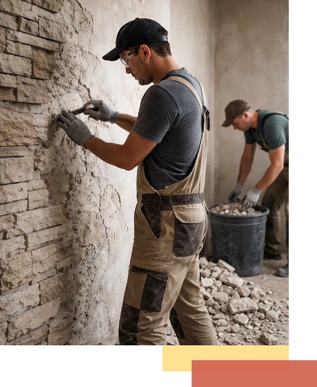 Демонтаж декоративного камня в Геленджике профессионально и безопасно