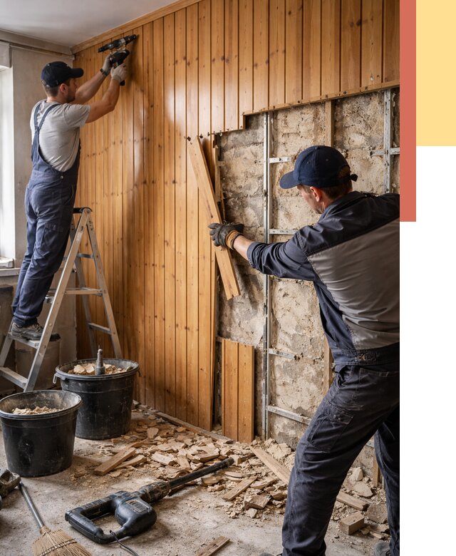 Демонтаж вагонки со стен в Геленджике от 1507 руб. — снятие, удаление, срочно | ОТДЕЛОЧНИК-Глн