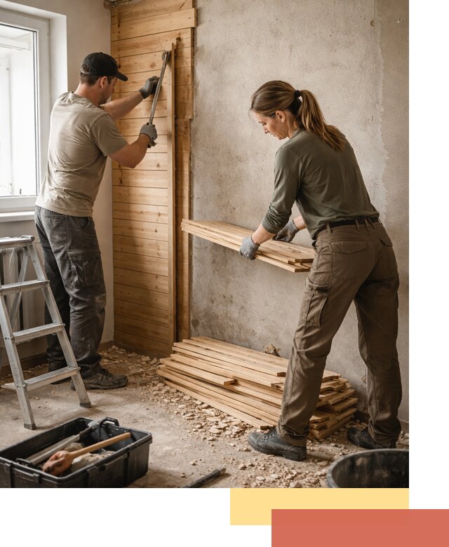 Демонтаж вагонки со стен в Геленджике — профессиональный демонтаж