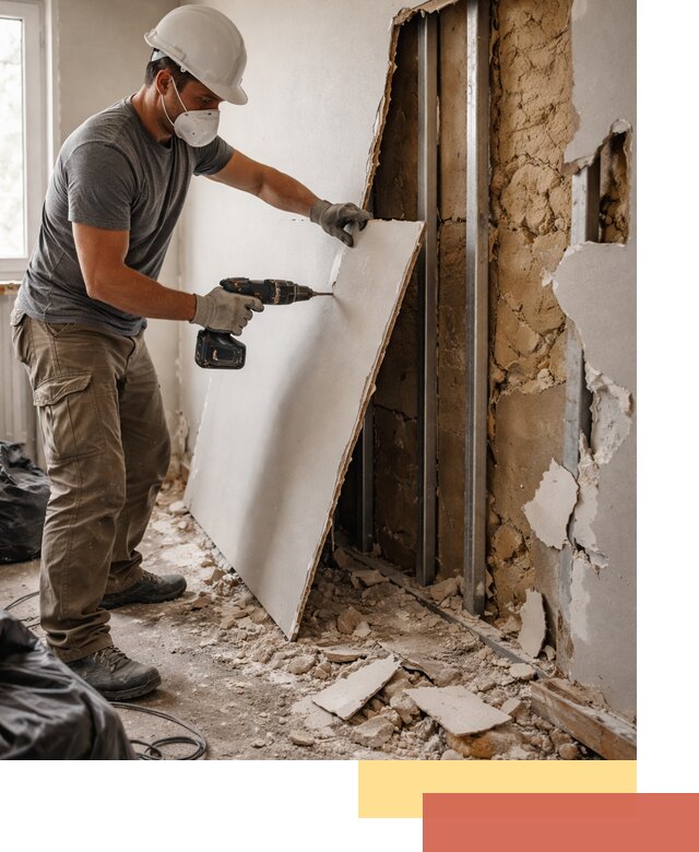 Демонтаж гипсокартона со стен в Геленджике качественно и быстро