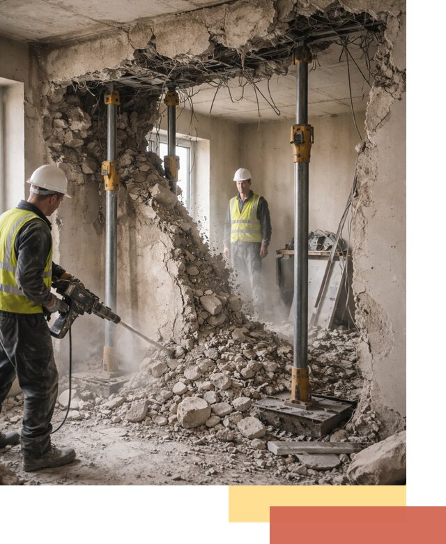 Снос несущих стен в Геленджике с гарантией безопасности и качества