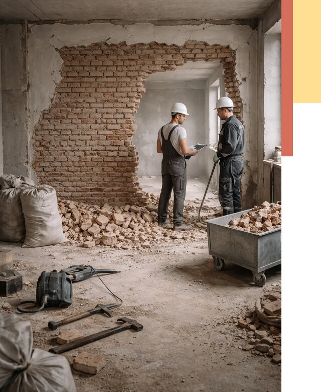 Демонтаж кирпичных стен в Геленджике от 4365 руб. — быстро, недорого, под ключ | ОТДЕЛОЧНИК-Глн