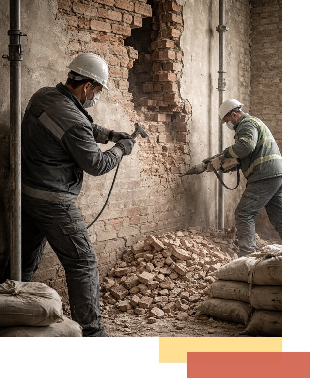 Демонтаж кирпичных стен в Геленджике быстро и безопасно