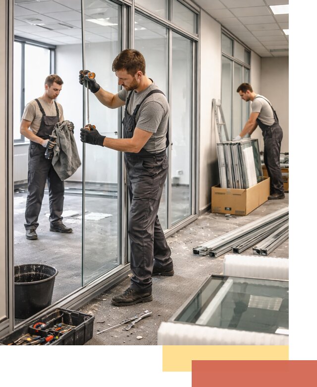 Демонтаж стеклянных перегородок в Геленджике быстро и безопасно