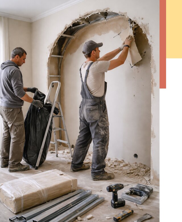 Демонтаж арки из гипсокартона в Геленджике от 3638 руб. — услуги под ключ | ОТДЕЛОЧНИК-Глн