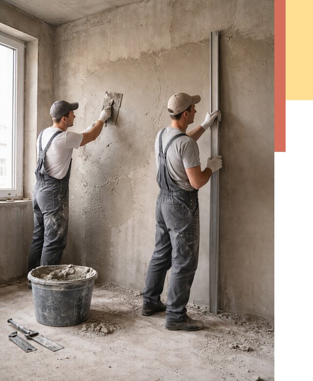 Штукатурка бетонных стен в Геленджике от 4677 руб/м² — качественно и быстро | ОТДЕЛОЧНИК-Глн