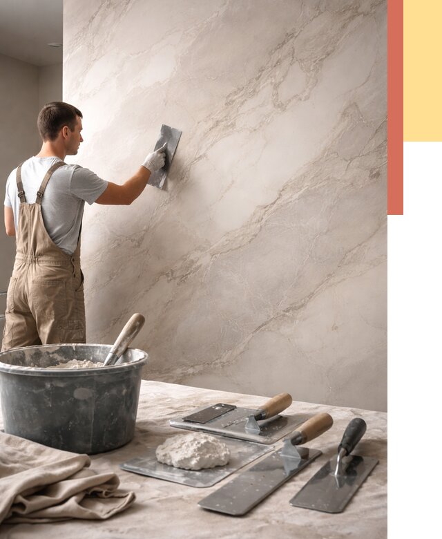 Декоративная штукатурка под мрамор в Геленджике от 2910 руб./м² — быстро и недорого | ОТДЕЛОЧНИК-Глн