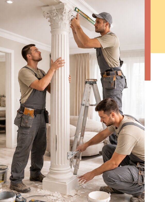 Установка декоративных колонн в Геленджике от 12473 руб. под ключ | ОТДЕЛОЧНИК-Глн