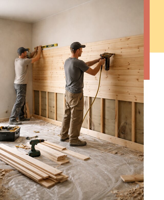 Монтаж деревянной вагонки на стены в Геленджике от 7796 руб. | Услуги монтажа вагонки | ОТДЕЛОЧНИК-Глн