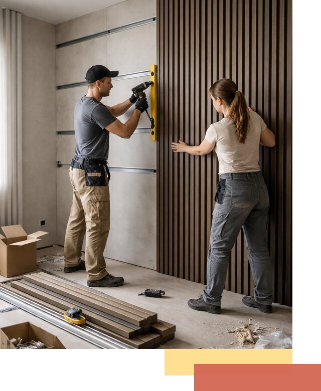 Монтаж реечных панелей на стены в Геленджике