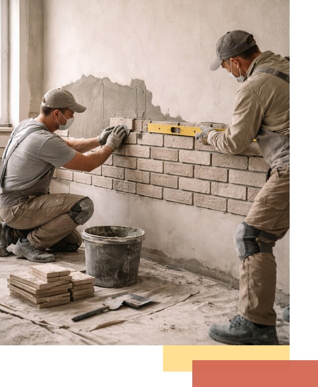 Монтаж декоративного кирпича профессионально в Геленджике