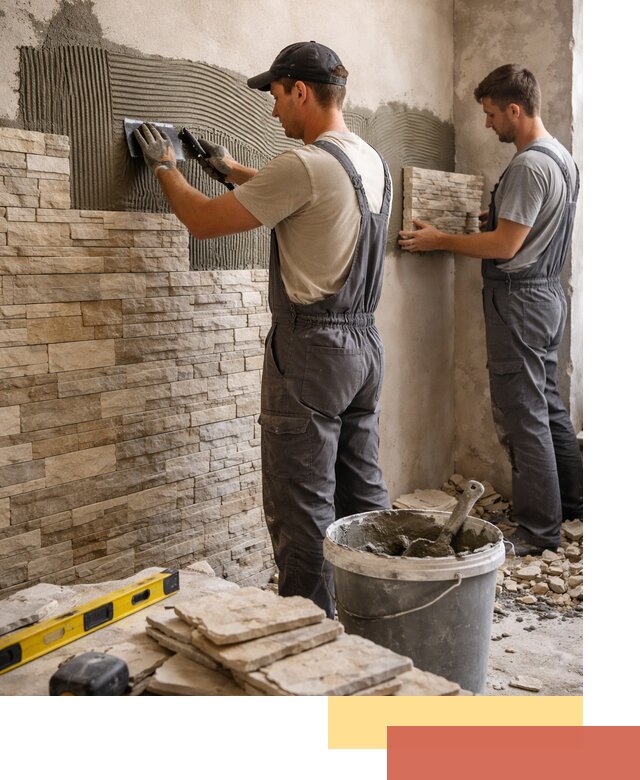 Монтаж искусственного камня в Геленджике — облицовка стен и фасадов