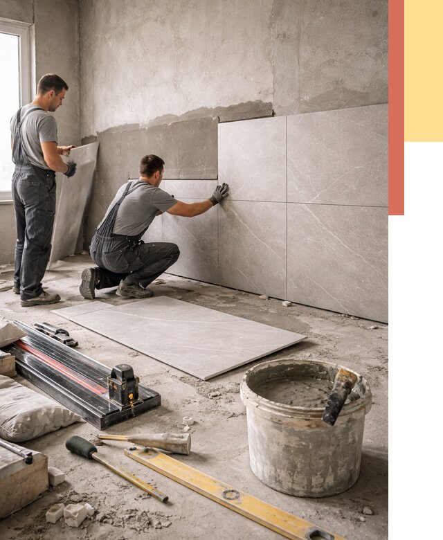 Облицовка стен керамогранитом в Геленджике от 4365 руб./м² — услуги под ключ | ОТДЕЛОЧНИК-Глн