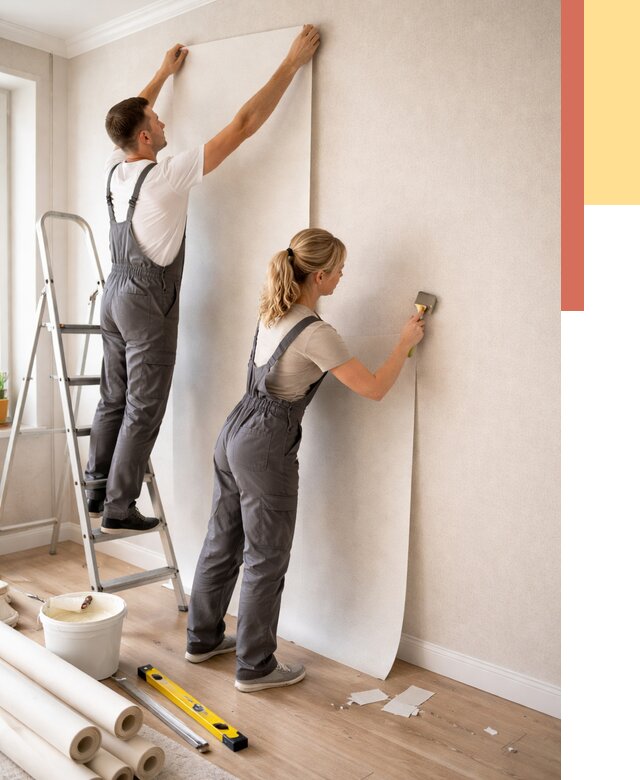 Поклейка флизелиновых обоев в Геленджике от 6236 руб. | Быстро и недорого — ОТДЕЛОЧНИК-Глн