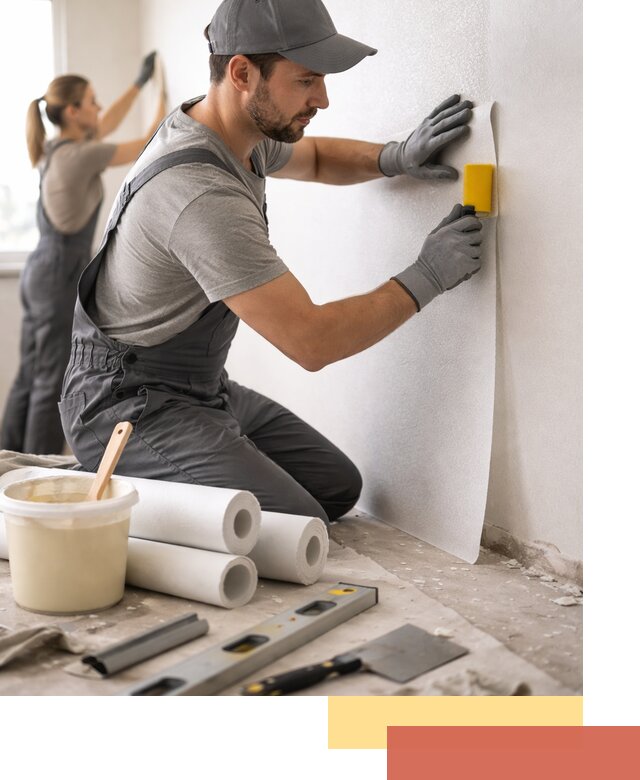 Поклейка стеклообоев профессионально в Геленджике