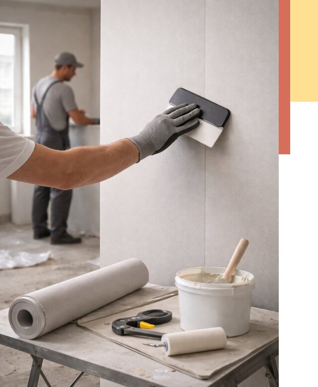 Поклейка обоев под покраску в Геленджике от 3638 руб. за м2 | ОТДЕЛОЧНИК-Глн