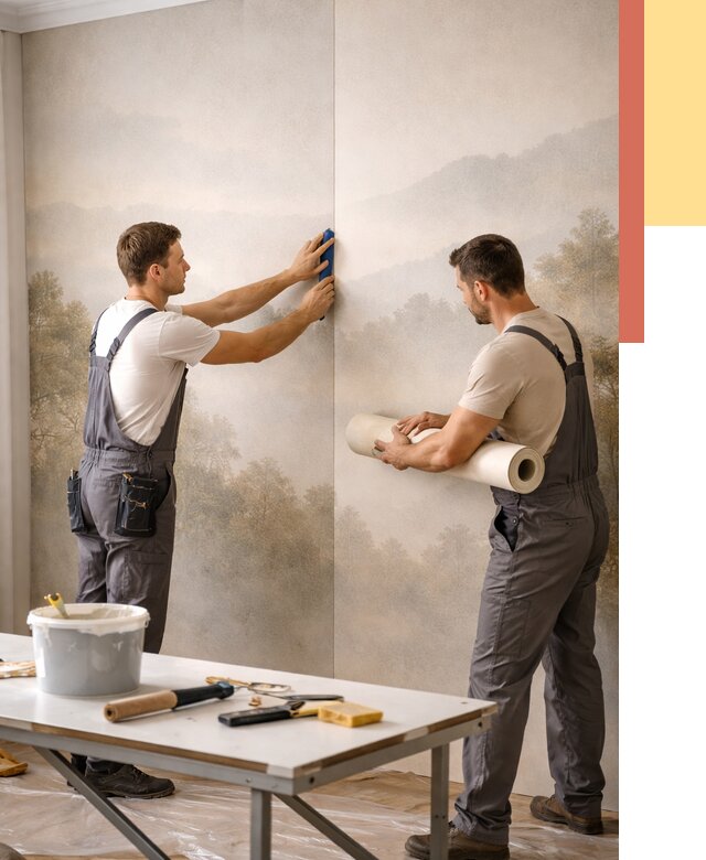 Поклейка фотообоев в Геленджике от 8835 руб/м² — быстро и недорого | ОТДЕЛОЧНИК-Глн