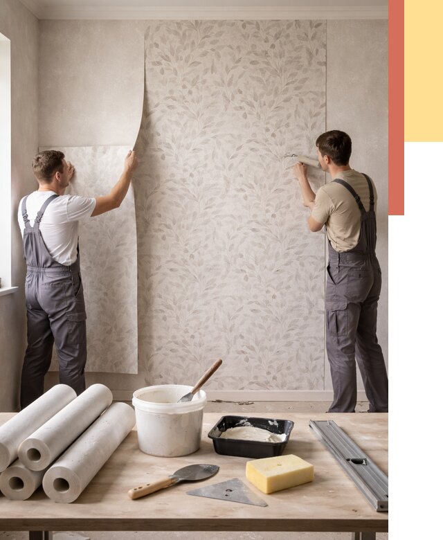 Поклейка обоев с подбором рисунка в Геленджике от 3638 руб. | ОТДЕЛОЧНИК-Глн - быстро и недорого