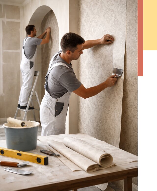 Поклейка обоев на сложные стены в Геленджике от 2910 руб. под ключ | ОТДЕЛОЧНИК-Глн