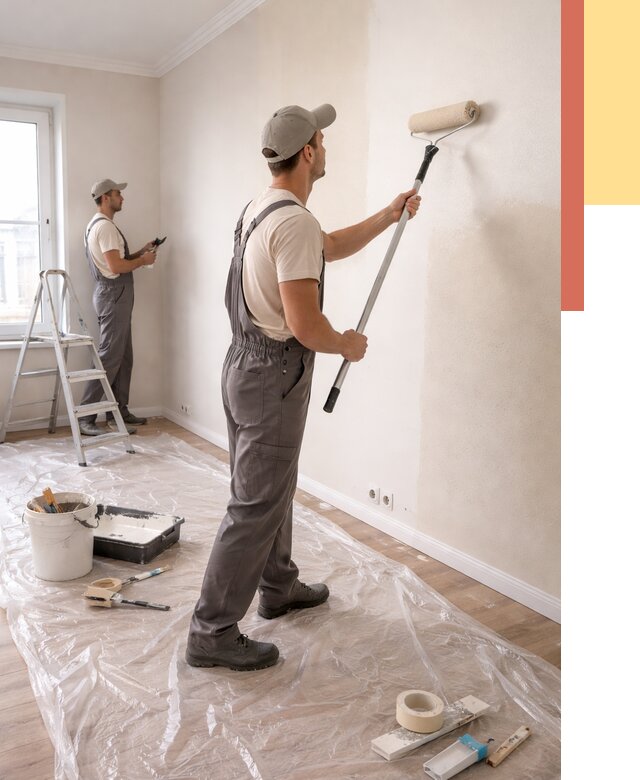 Покраска стен акриловой краской в Геленджике от 3638 руб./м² — быстро и недорого | ОТДЕЛОЧНИК-Глн