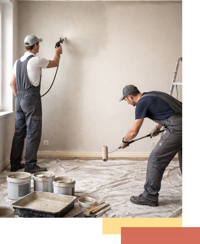 Покраска стен моющейся краской и защита поверхностей в Геленджике