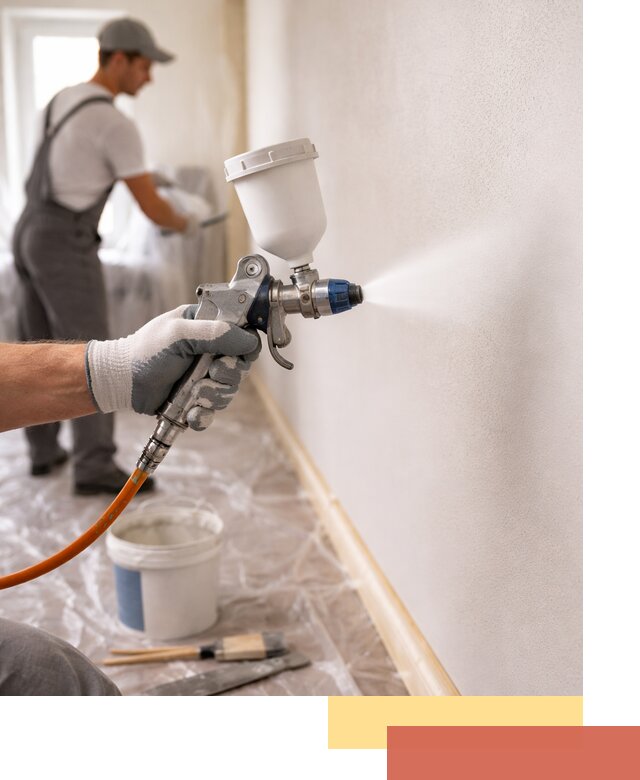 Покраска стен краскопультом в Геленджике быстро и качественно