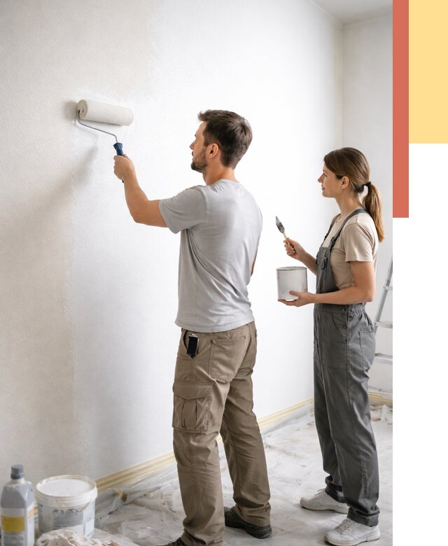 Окраска стен по стеклохолсту в Геленджике от 4677 руб/м² под ключ | ОТДЕЛОЧНИК-Глн