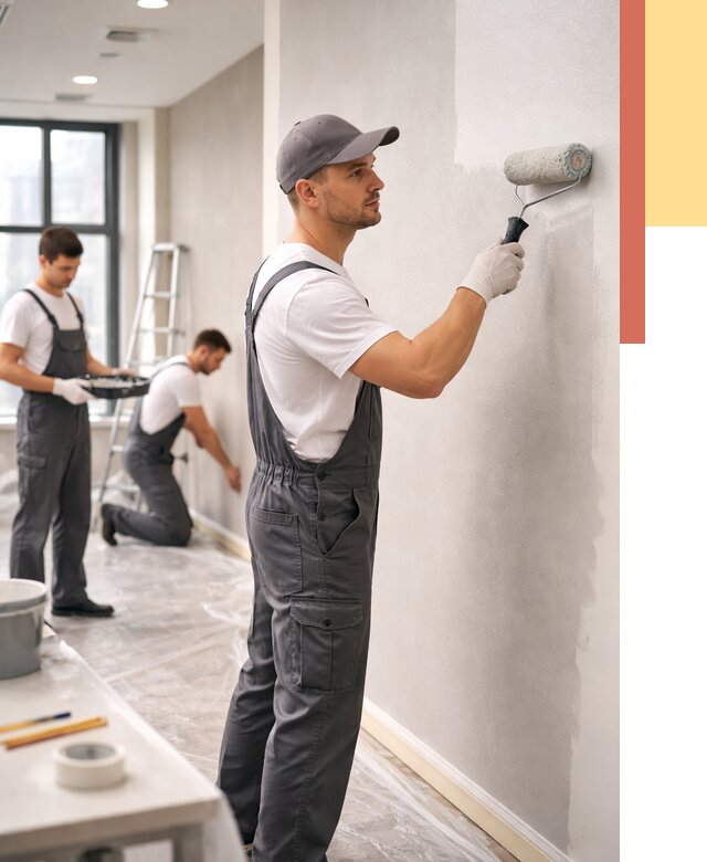 Покраска стен в офисе в Геленджике от 8835 руб. — быстро и недорого | ОТДЕЛОЧНИК-Глн