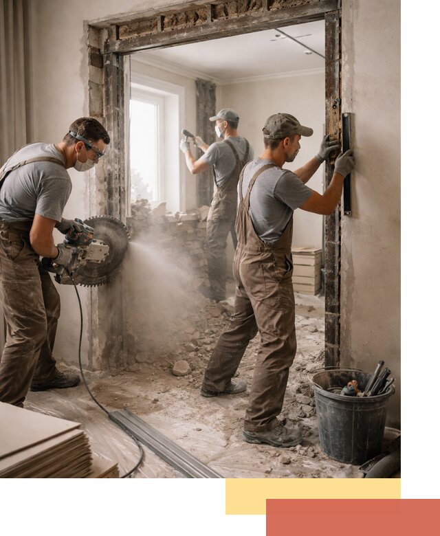 Расширение дверного проема под установку новой двери в Геленджике