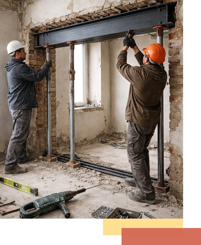 Усиление проема в стене в Геленджике для расширения и безопасности