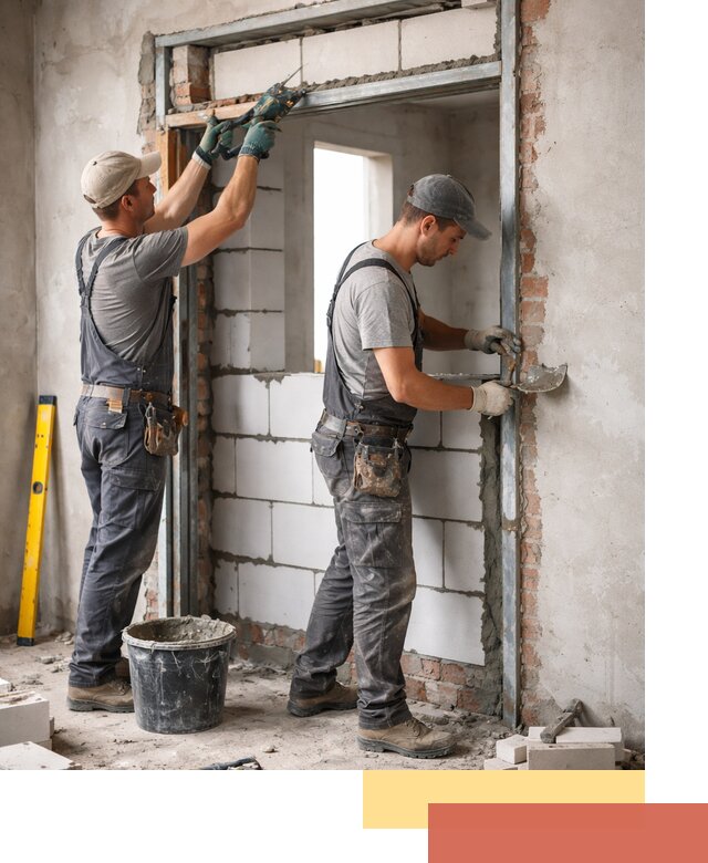 Закладка дверного проема под ключ в Геленджике: демонтаж, монтаж, отделка