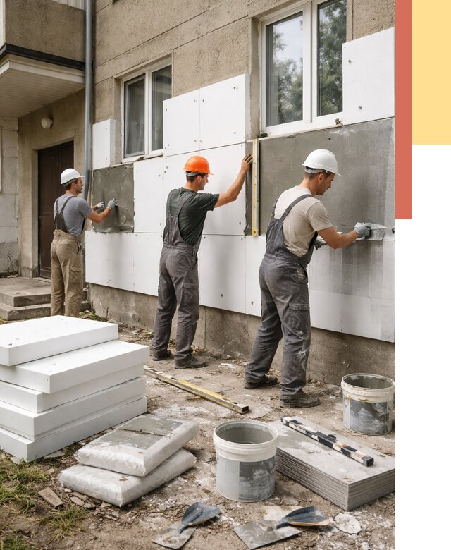 Утепление стен пенопластом в Геленджике от 1819 руб. — недорого и под ключ | ОТДЕЛОЧНИК-Глн