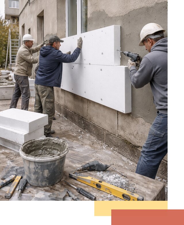 Утепление наружных стен пенопластом в Геленджике