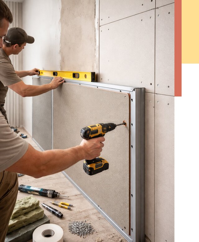 Шумоизоляция стен панелями ЗИПС в Геленджике от 2287 руб./м² под ключ | ОТДЕЛОЧНИК-Глн