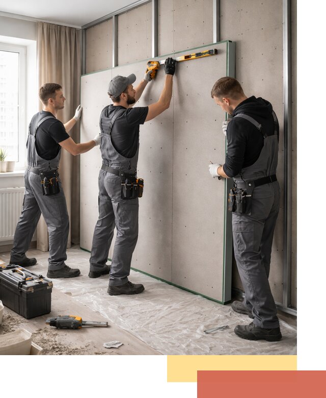 Шумоизоляция стен панелями ЗИПС в Геленджике для жилых и коммерческих помещений