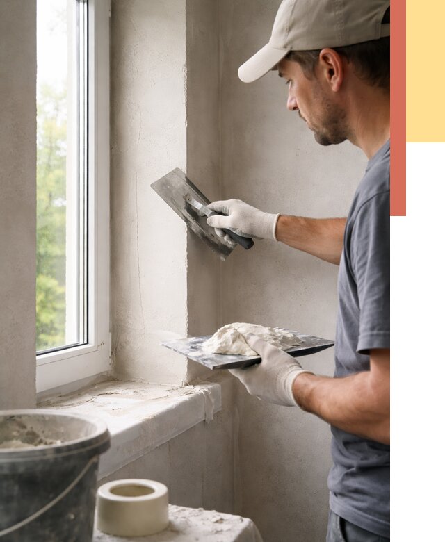 Штукатурка откосов в Геленджике от 4677 руб/м² — услуги и выравнивание под ключ | ОТДЕЛОЧНИК-Глн