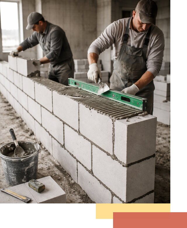 Кладка перегородок из газобетона в Геленджике быстро и качественно