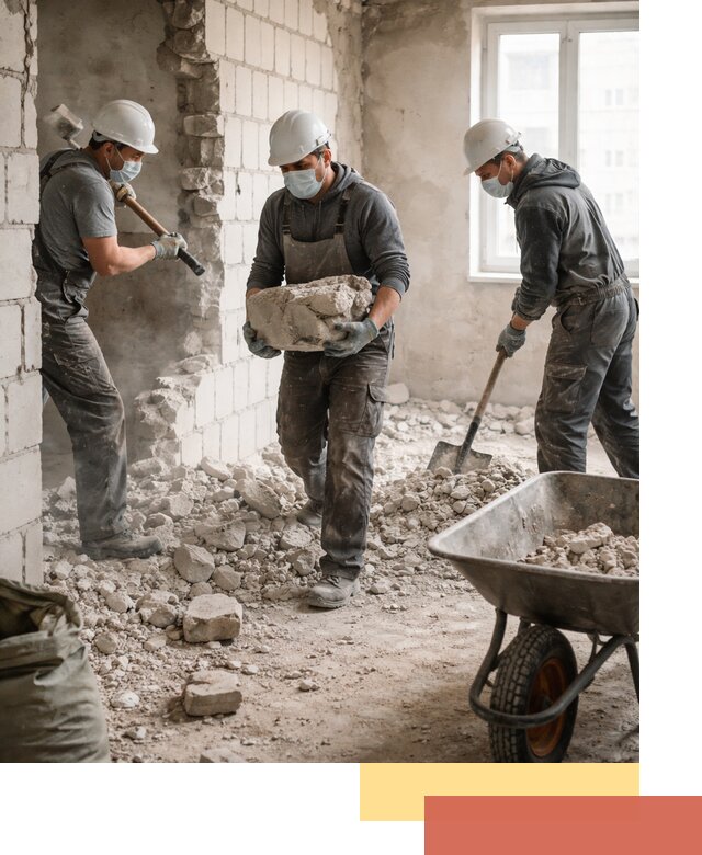 Демонтаж блочных перегородок в Геленджике быстро и аккуратно