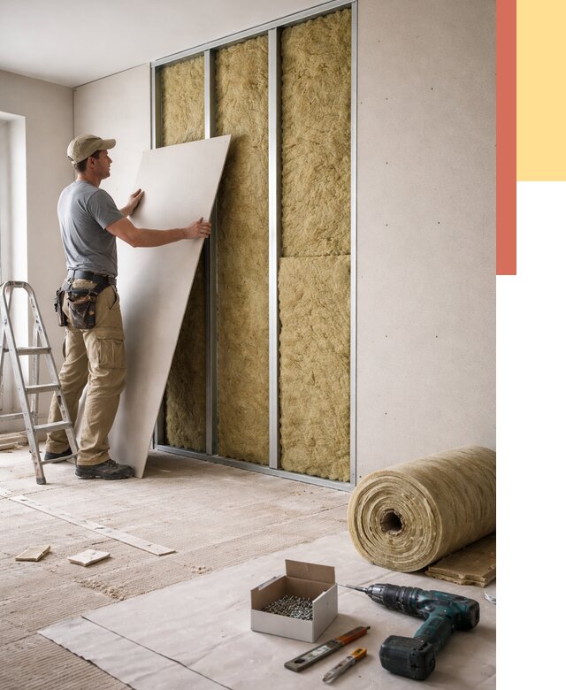 Перегородка из гипсокартона с шумоизоляцией в Геленджике от 3243 руб. | ОТДЕЛОЧНИК-Глн