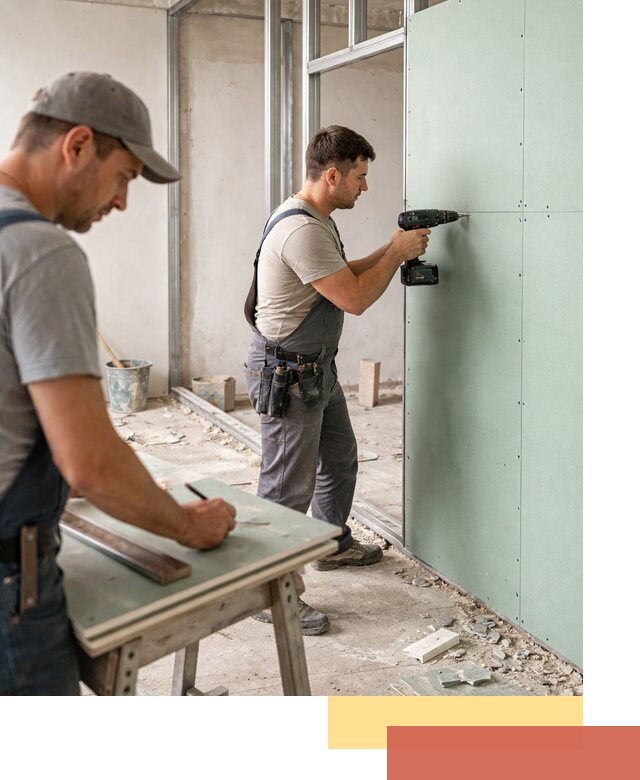 Перегородки из влагостойкого гипсокартона под ключ в Геленджике