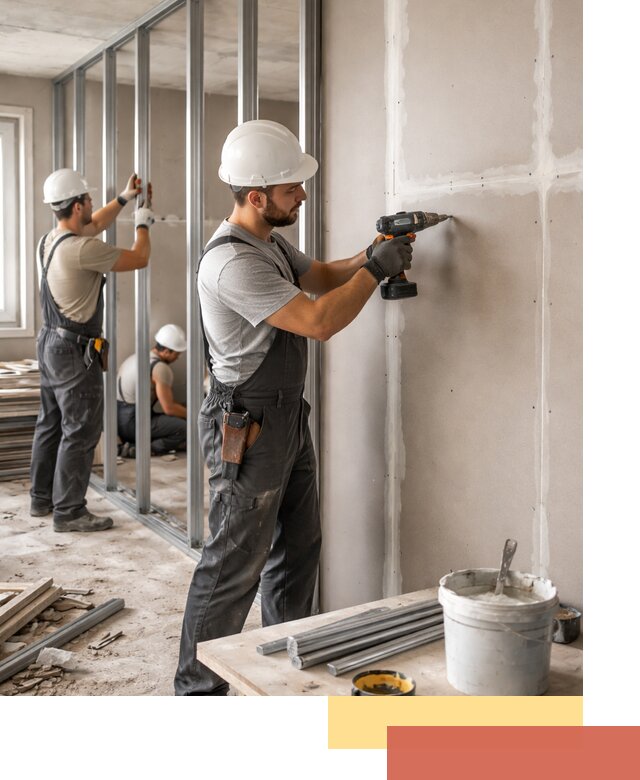 Перегородки из огнестойкого гипсокартона в Геленджике под ключ