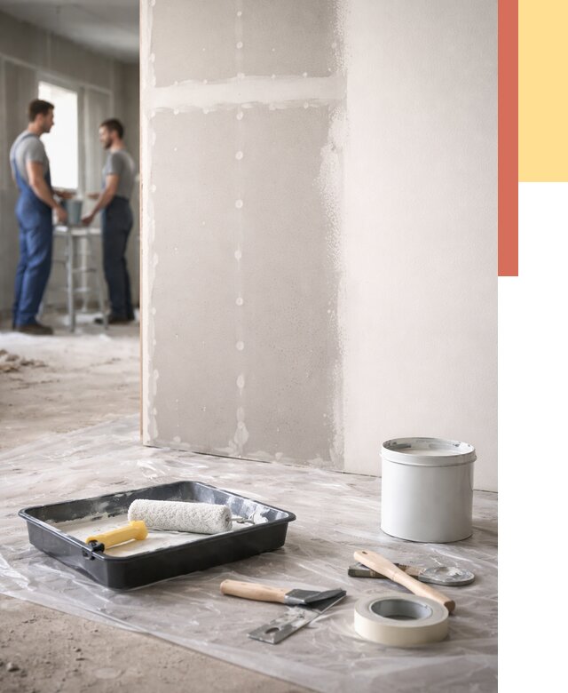 Покраска перегородок из гипсокартона в Геленджике от 4677 руб. под ключ | ОТДЕЛОЧНИК-Глн