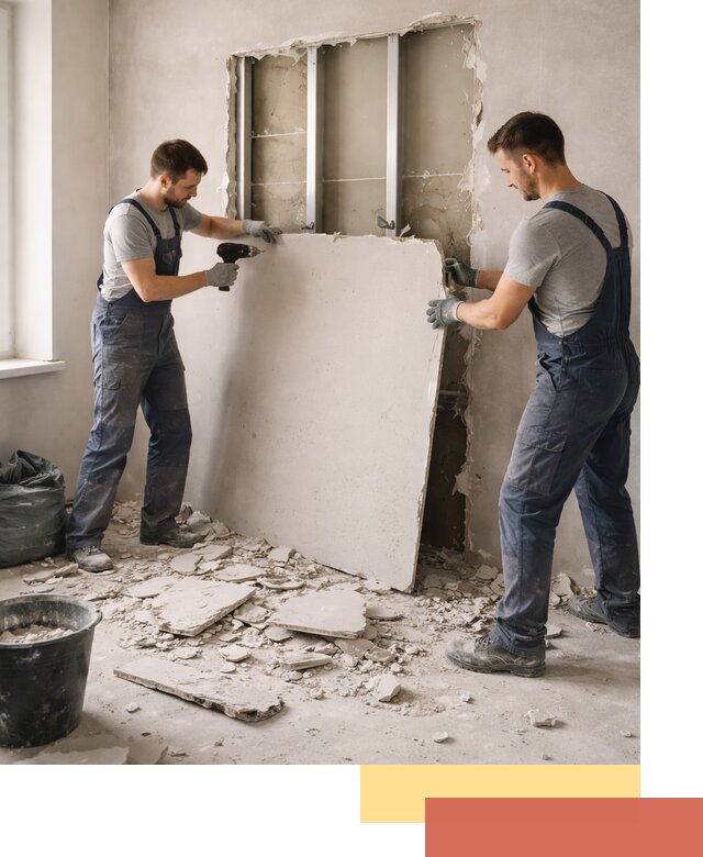 Демонтаж перегородки из гипсокартона в Геленджике быстрый и аккуратный