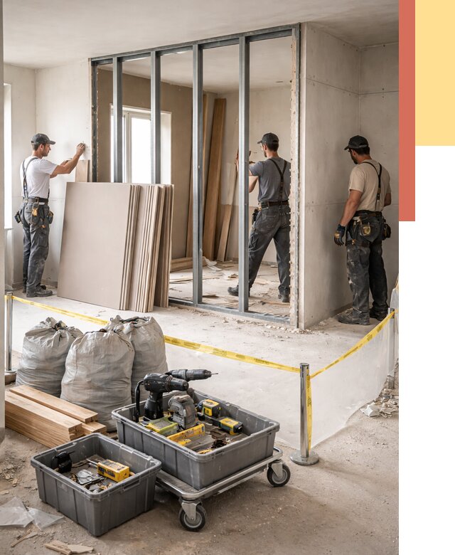 Перенос гипсокартонной перегородки в Геленджике под ключ от 4677 руб. | Демонтаж и монтаж – ОТДЕЛОЧНИК-Глн