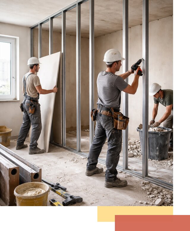 Перенос гипсокартонной перегородки в Геленджике профессионально и быстро