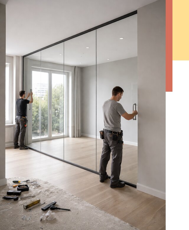 Изготовление стеклянных перегородок в Геленджике от 12837 руб. под ключ | ОТДЕЛОЧНИК-Глн