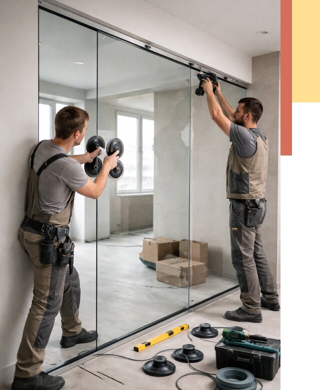 Монтаж стеклянных перегородок в Геленджике от 6756 руб. | ОТДЕЛОЧНИК-Глн